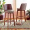 Baxton Studio Adams Modern Transitional Distressed Grey Fabric and Walnut Brown Finished Wood 2-PC Bar Stool Set 186-11793-Zoro - alternate 4